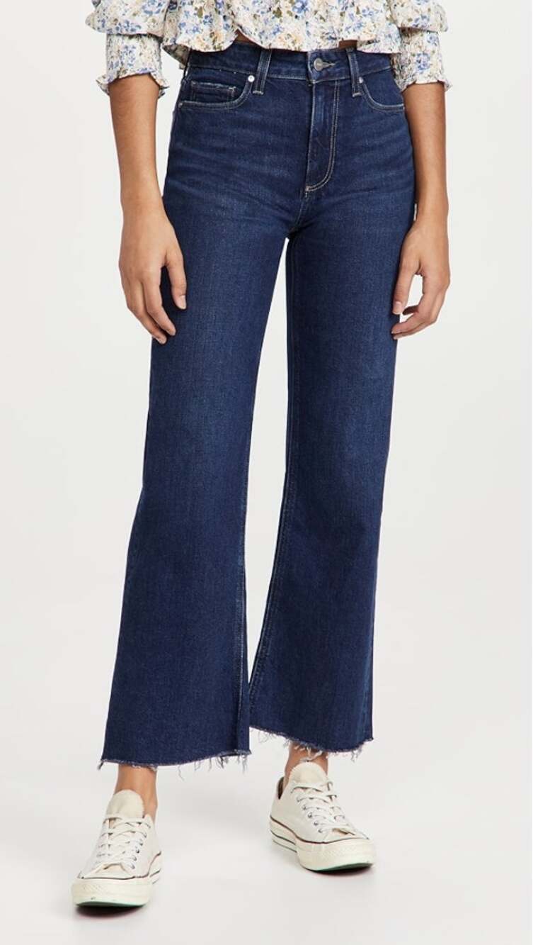 PAIGE DENIM NWT Leenah Wide Leg Ankle Jean in Gracie Lou // 00